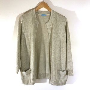 J. McLaughlin Metallic Platinum Sweater